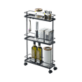 thumbnail image 1 of Yamazaki Home Rolling Cart, Black, Steel, Supports 6.6 pounds, Wheels, Minimal Assembly, 1 of 5