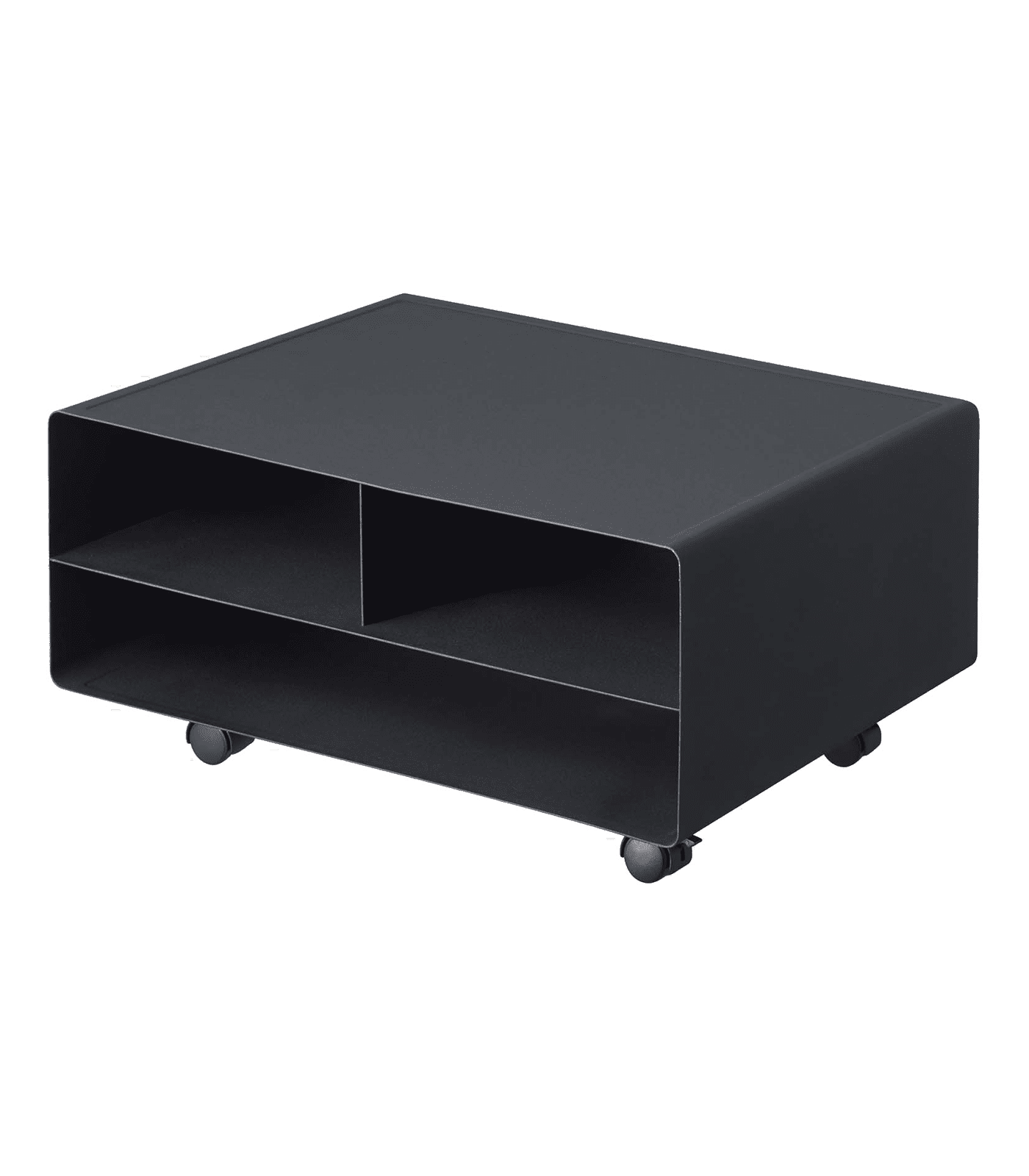 Yamazaki Tower Sleek Black Steel Desktop Printer Stand with Wheels