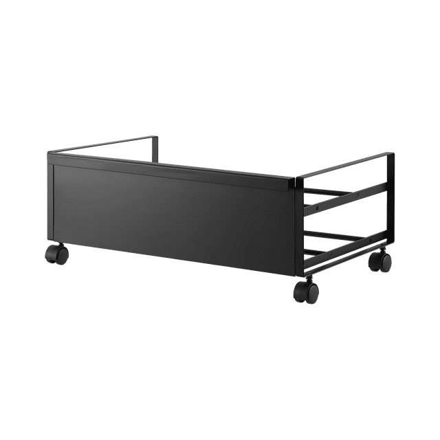 Yamazaki Home Rolling Shoe Rack, Black, Steel,  Holds 4 shoes, 6 heels, Supports 4.4 pounds, Wheels, Minimal Assembly