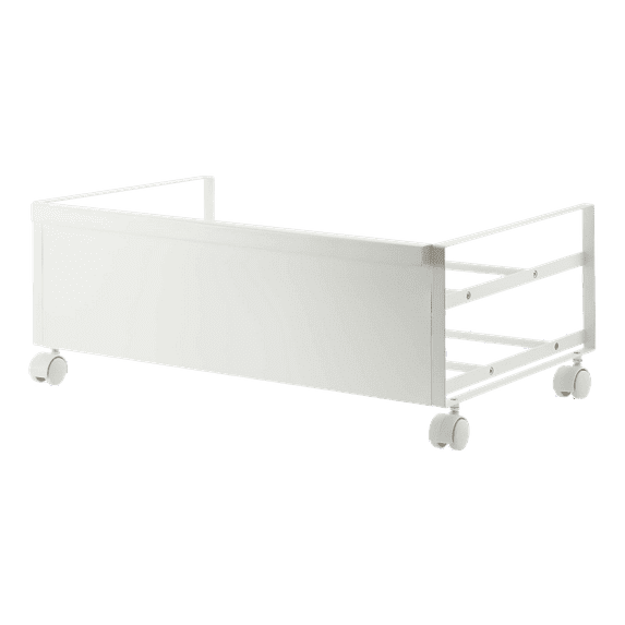 Yamazaki Home Rolling Shoe Rack, White, Steel, Holds 4 shoes, 6 heels, Supports 4.4 pounds, Wheels, Minimal Assembly