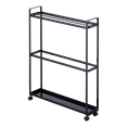 thumbnail image 1 of Yamazaki Home Rolling Towel Rack, Black, Steel,  Holds 4 bath towels, 1 bath mat, Supports 12.1 pounds, Handles, 1 of 5