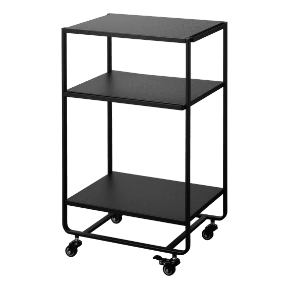 Yamazaki Home Rolling Utility Cart, Black, Steel, Wheels