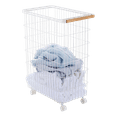 thumbnail image 1 of Yamazaki Home Rolling Wire Basket, Steel and Wood, 14.5 gallons, 55L, Holds 17.6 lbs, 1 of 8