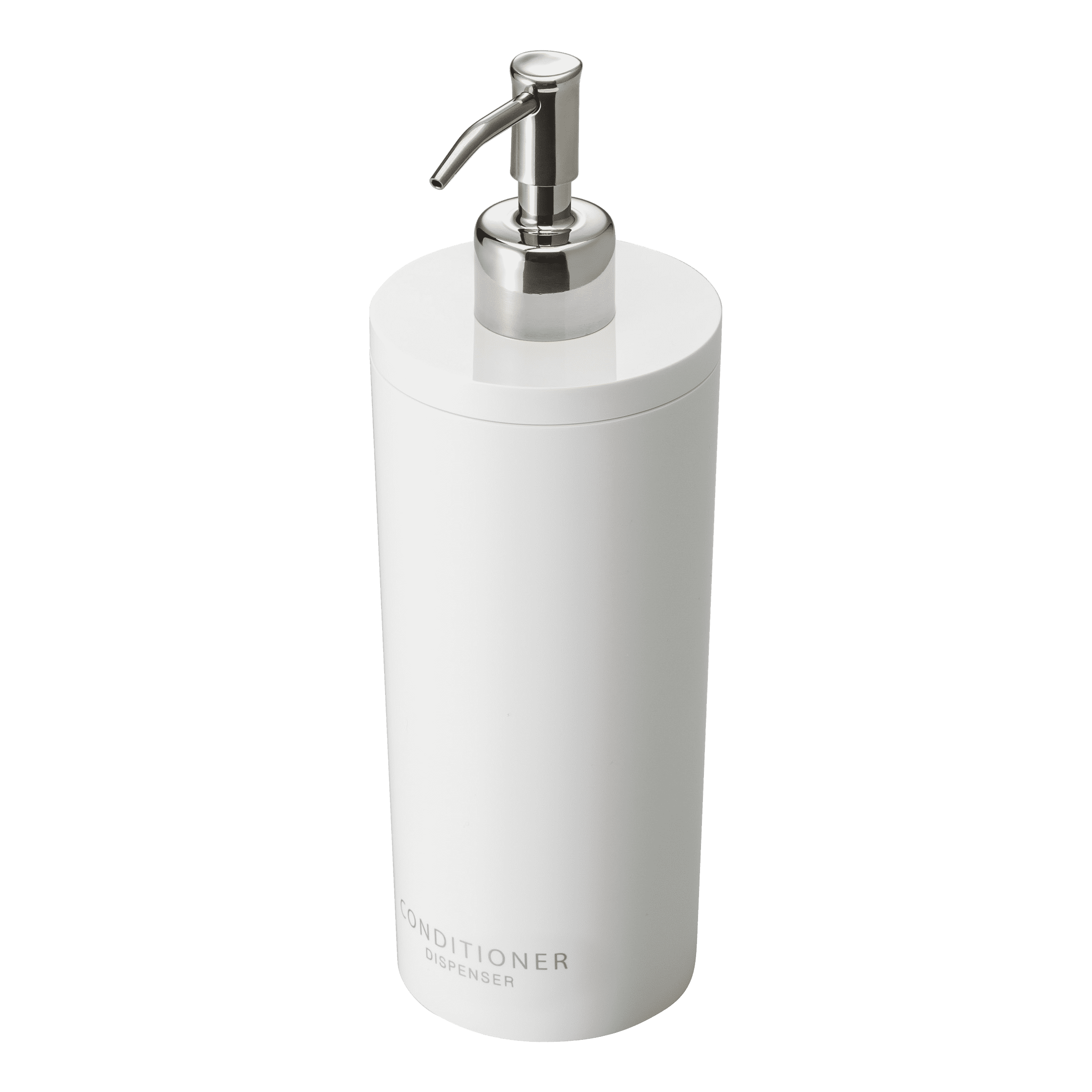 White ABS Plastic Round Conditioner Dispenser with Stainless Steel Pump