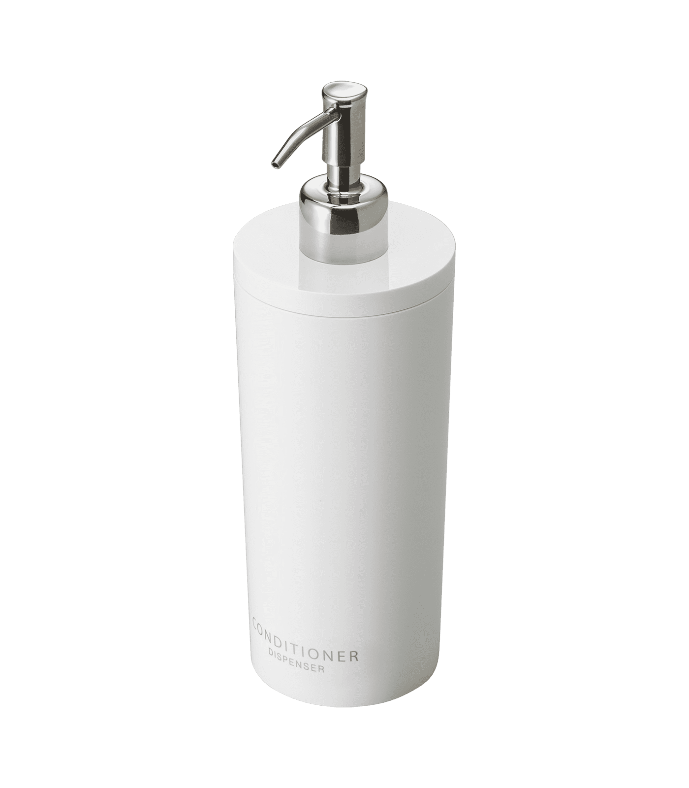 White ABS Plastic Round Conditioner Dispenser with Stainless Steel Pump