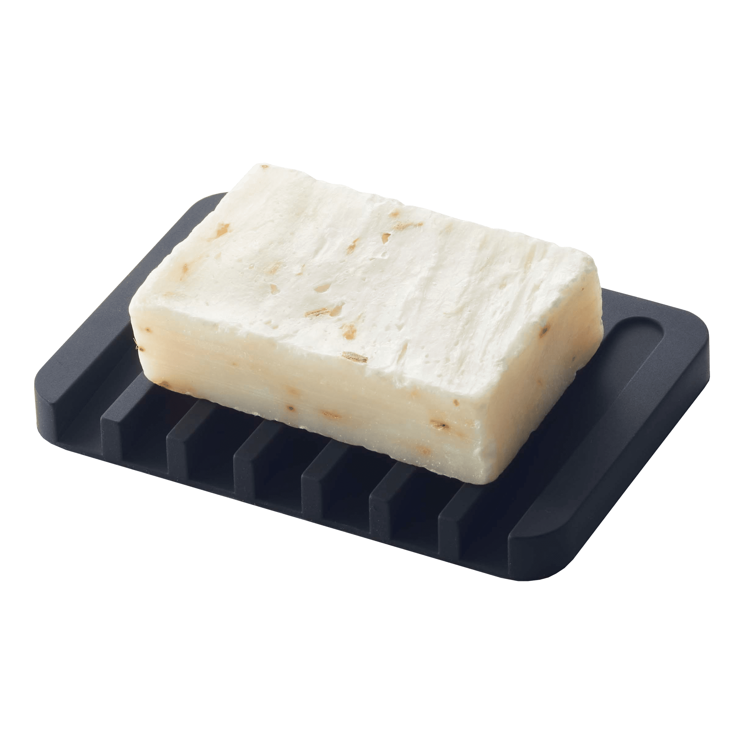 Black Self-Draining Silicone Soap Tray