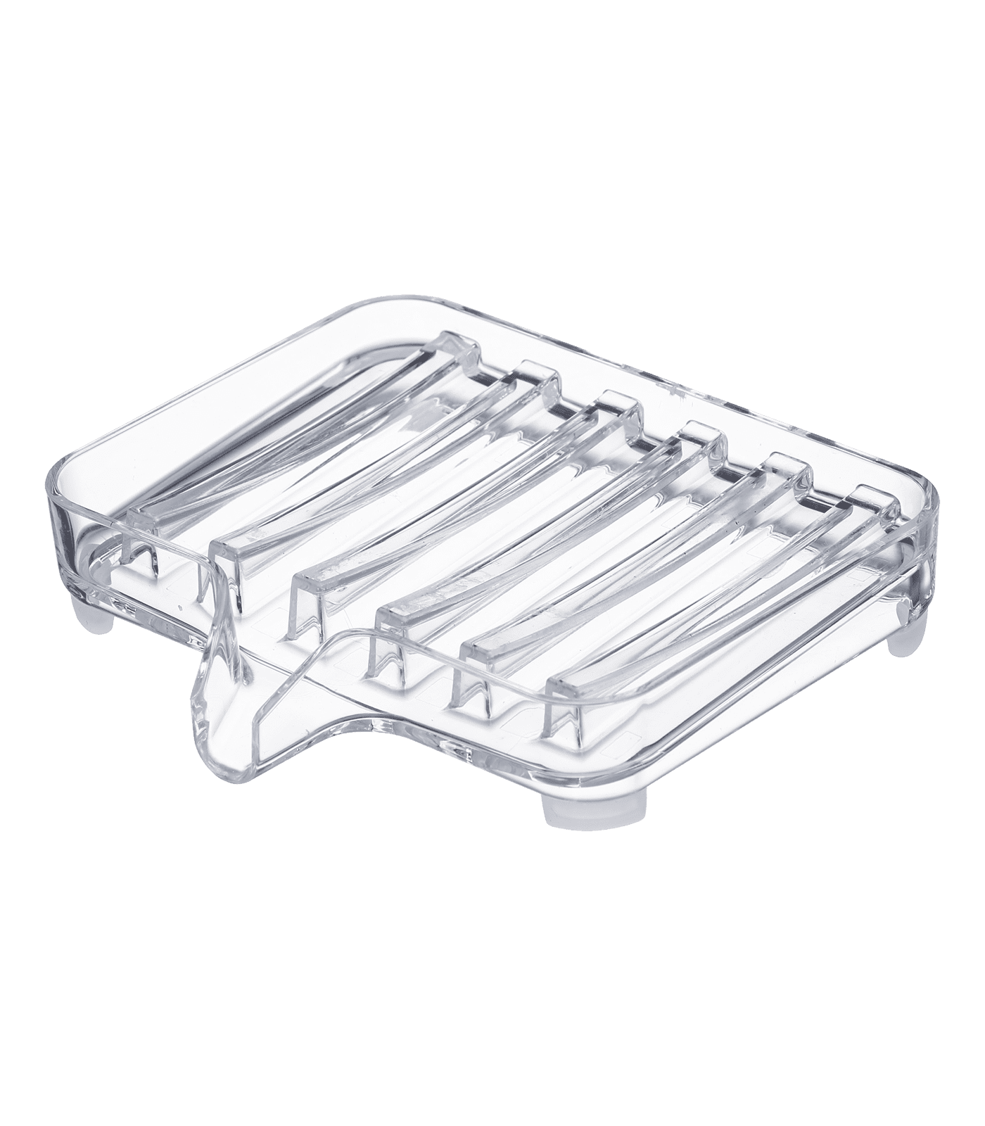 Clear Acrylic Self-Draining Soap Tray with Spout