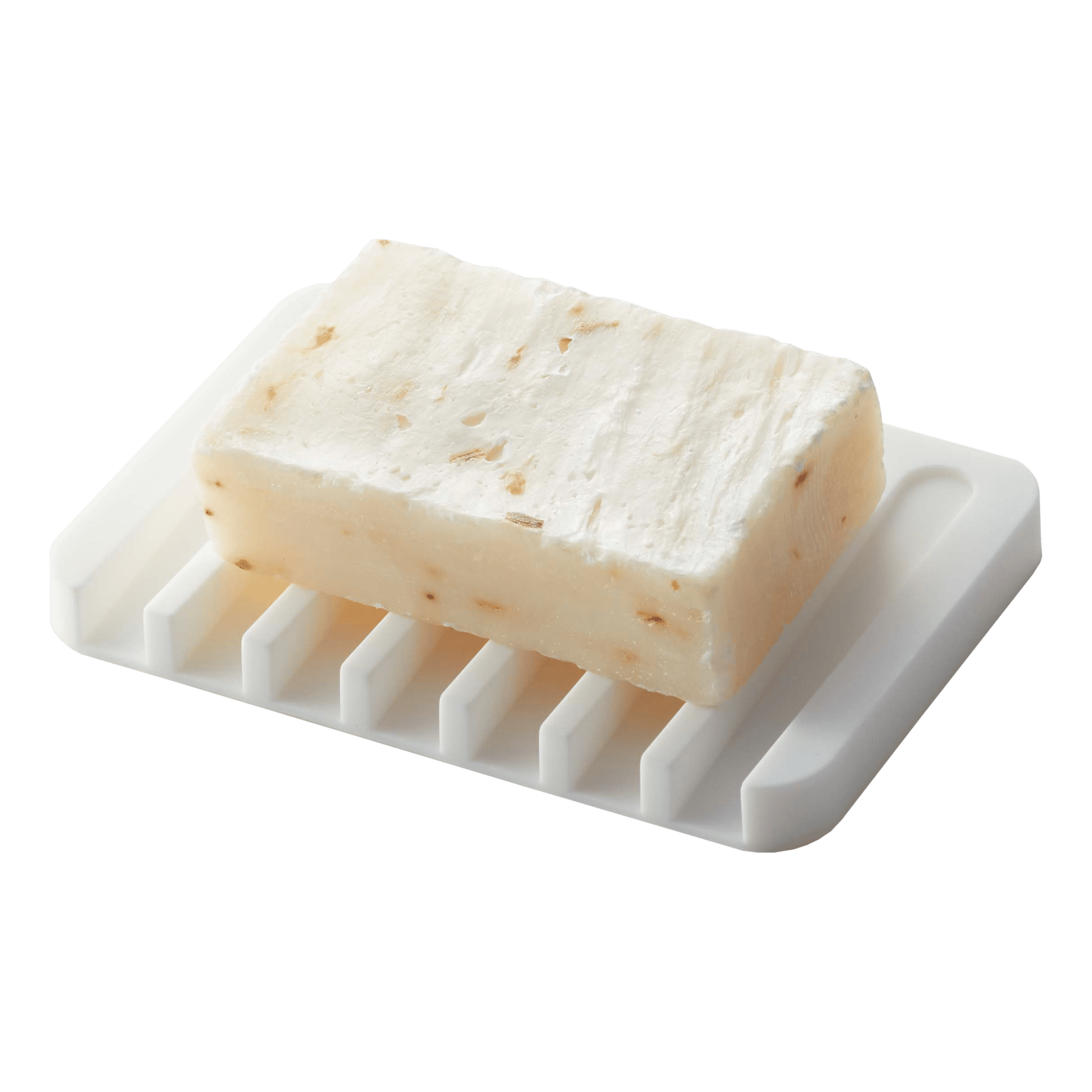 White Self-Draining Silicone Soap Tray