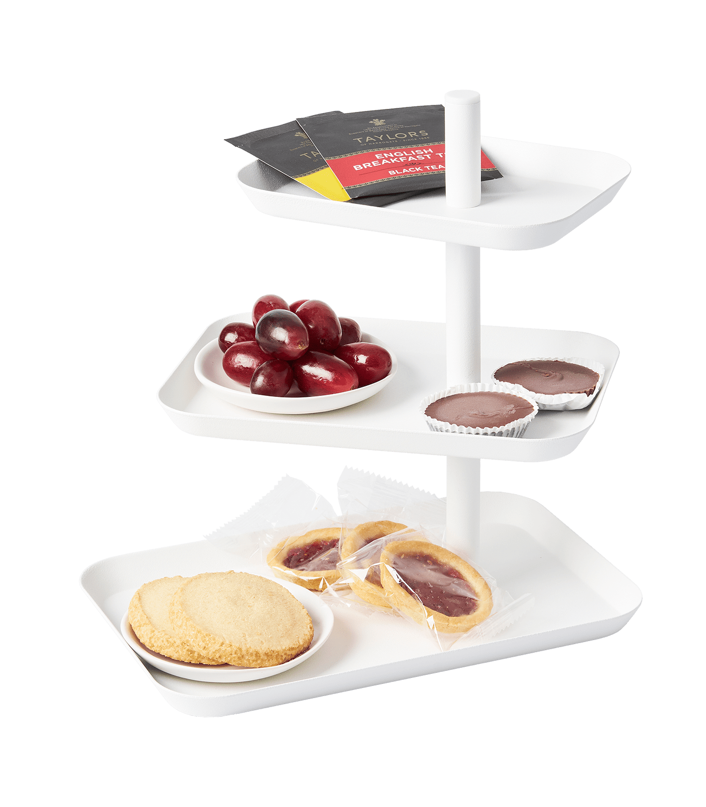 White Steel 3-Tier Minimalist Serving Stand
