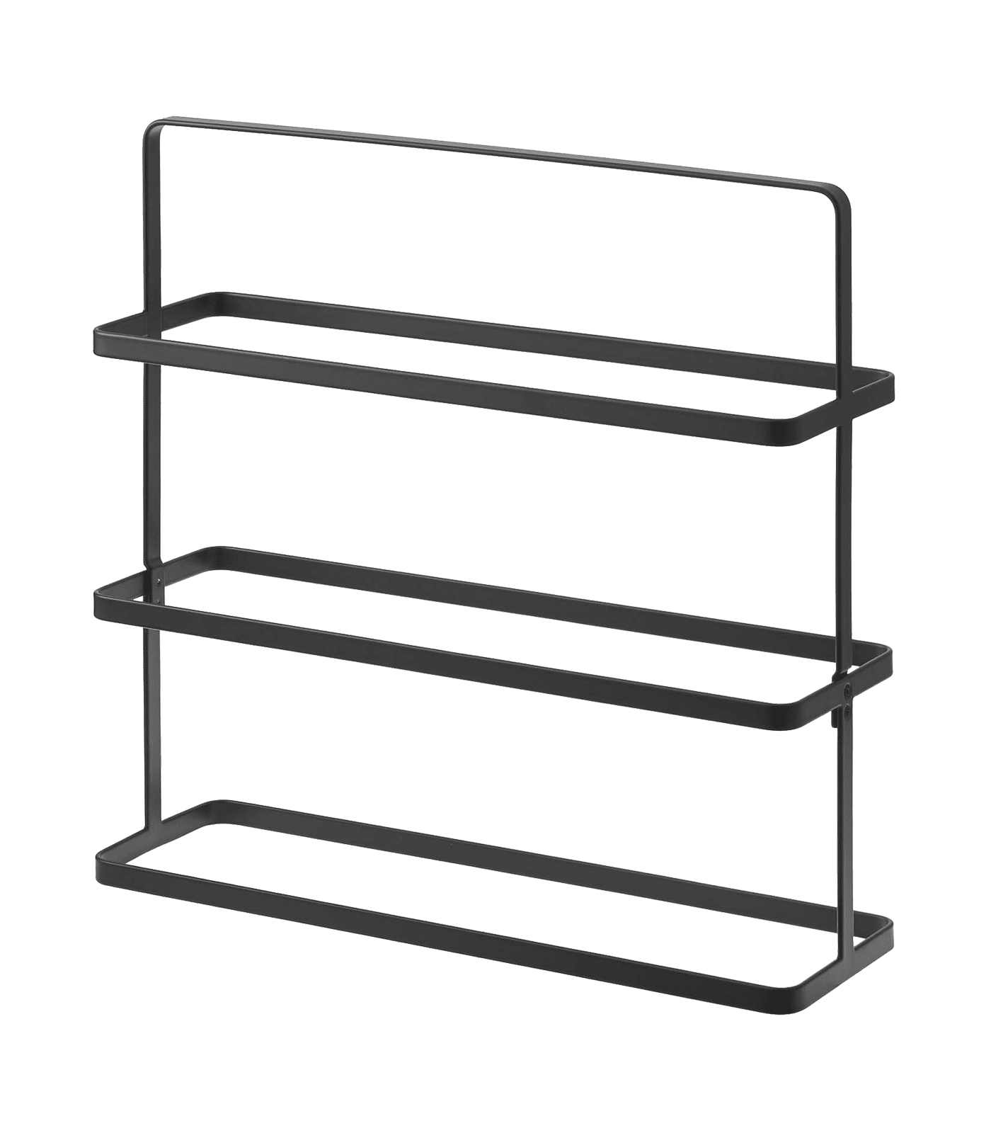 Compact Tower Black Metal 3-Tier Shoe Rack
