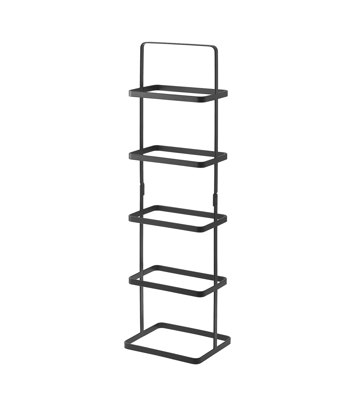 Slim Black Steel Stackable Shoe Rack with Carry Handle