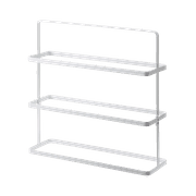 Yamazaki Home Shoe Rack - Two Styles, White, Steel, Short,  Holds 6 to 9 shoes, Supports 19.8 pounds, Handles