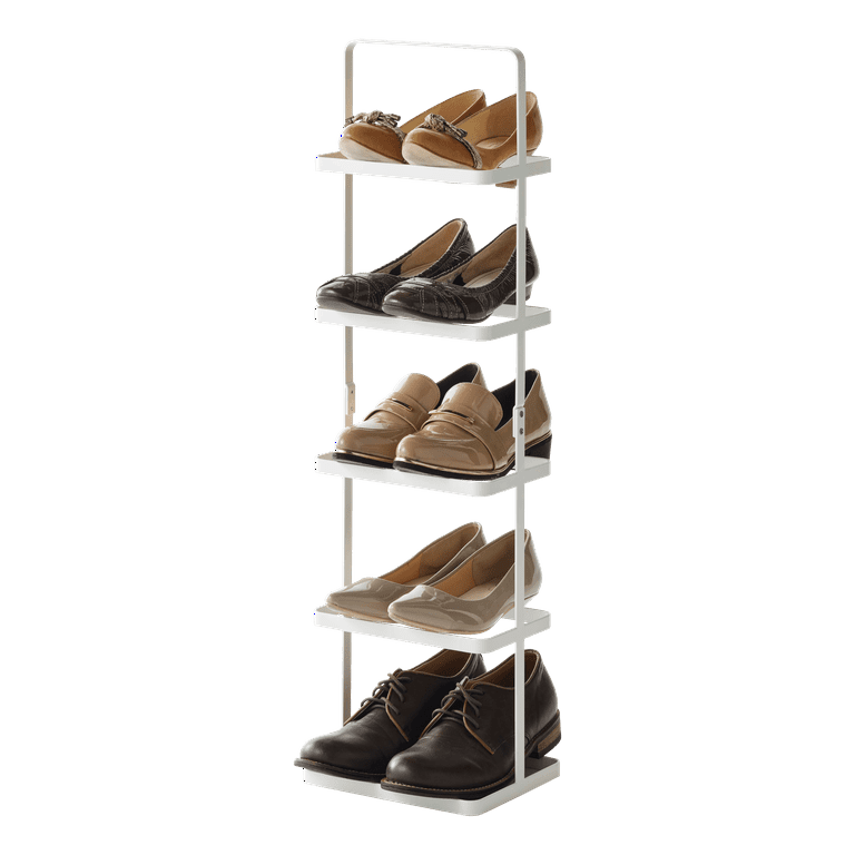 Yamazaki Home Metal Shoe Rack - Space Organizer, White, Tall