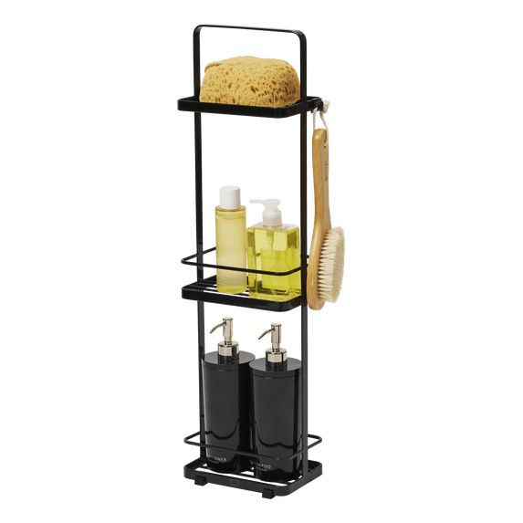Yamazaki Home Shower Caddy - Three Sizes, Black, Steel, Large, Water Resistant, No Assembly