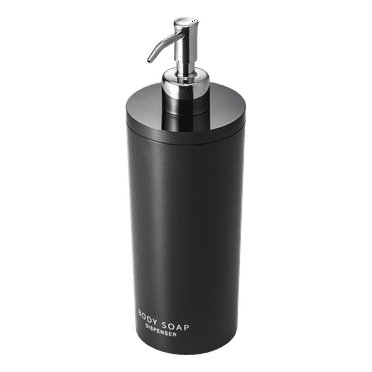 Yamazaki Home  Round Shower Dispenser - Three Styles, ABS Plastic, Body Soap, 16.9 fluid oz., 500 ml Black