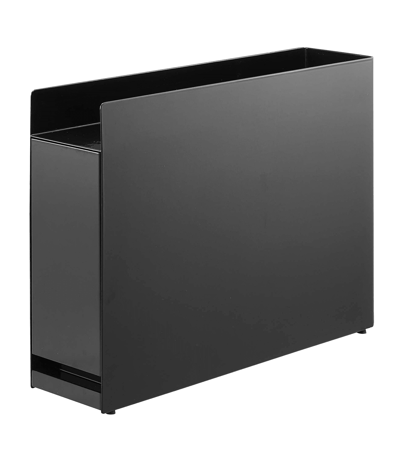 Black Steel Magnetic Countertop Spice Rack with Sliding Drawer