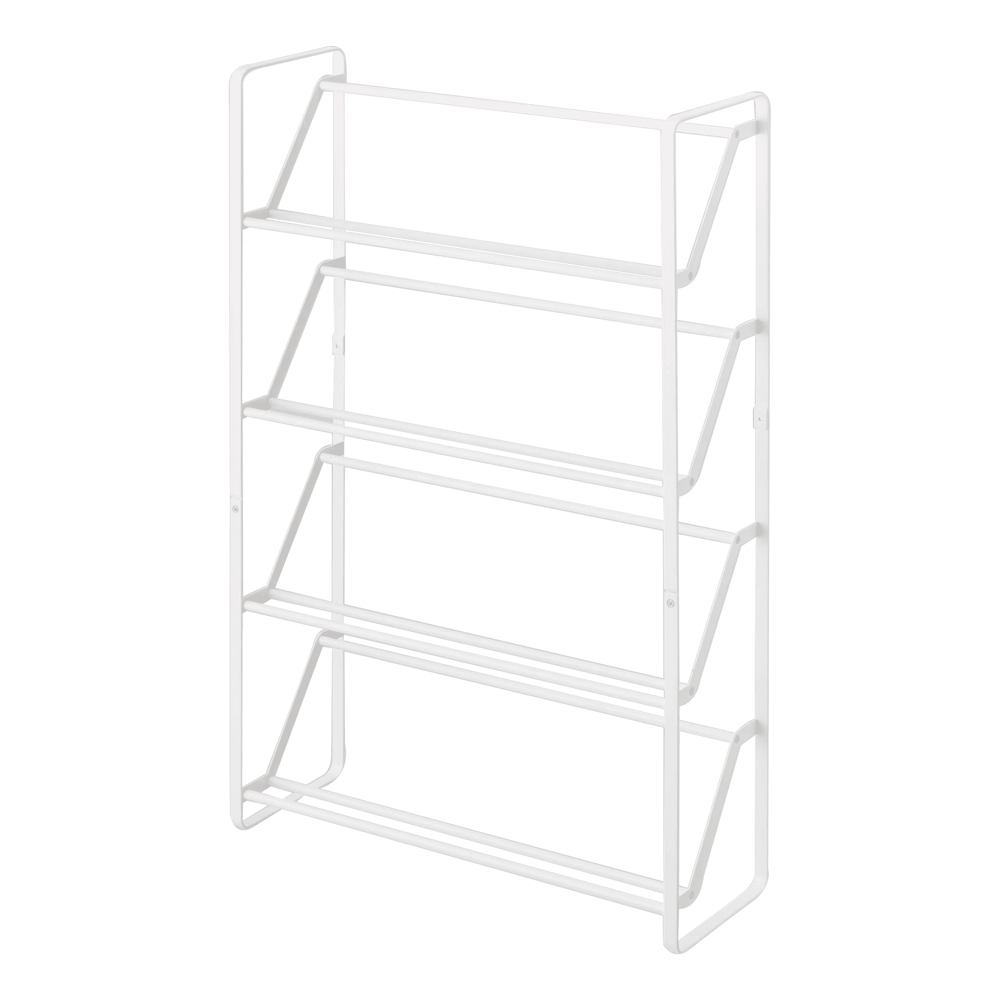 White Metal Slim 4-Tier Shoe Rack
