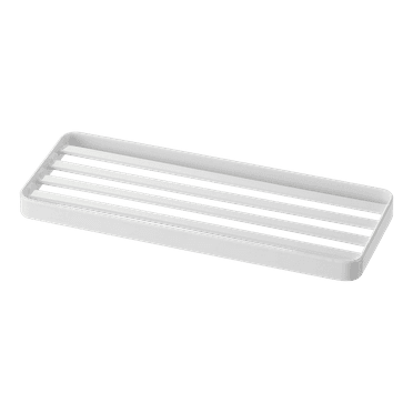 Yamazaki Home  Slotted Bathroom Tray, Steel - L 3.54 x W 9.45 x H  0.59 inches White