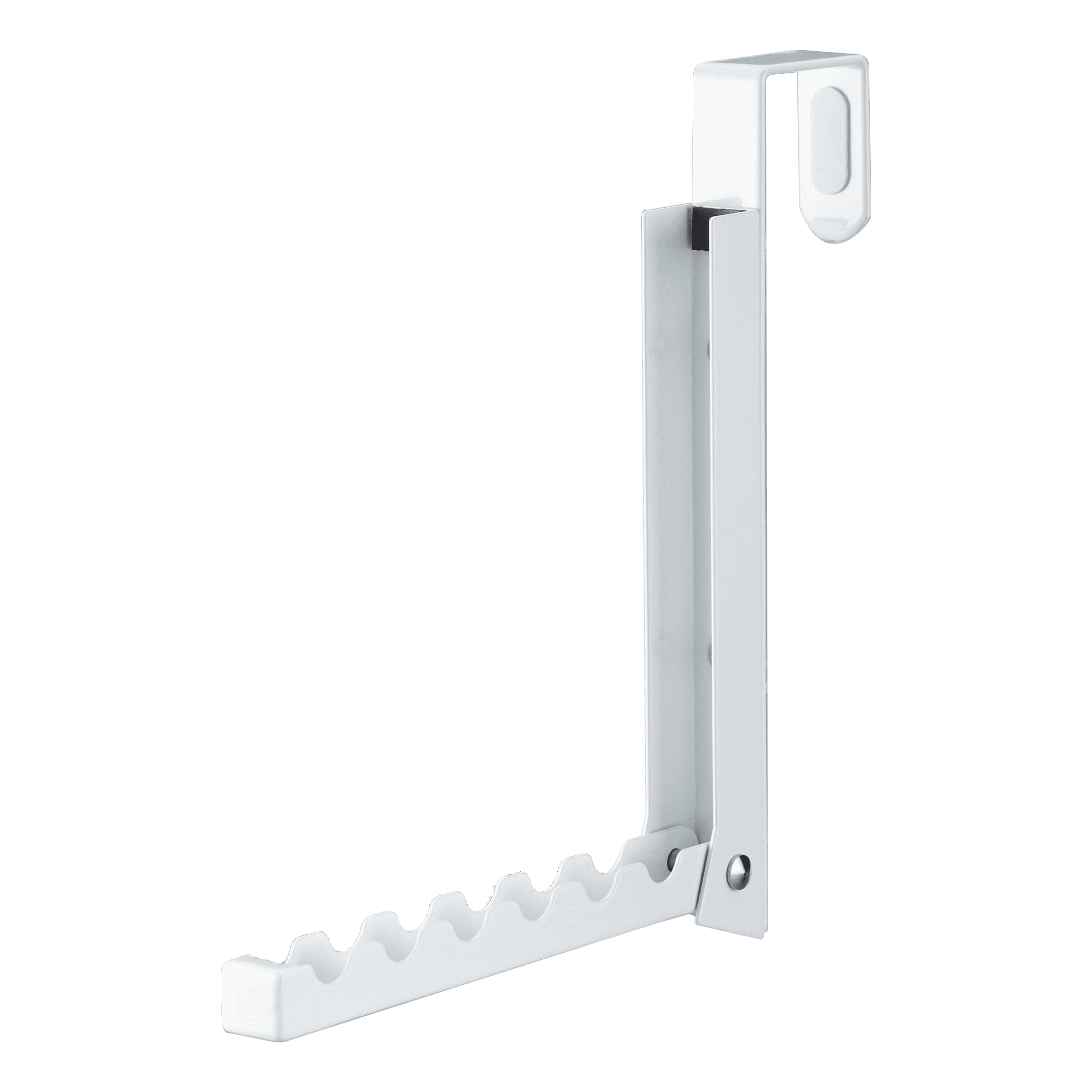 White Steel Folding Over-the-Door Coat Rack