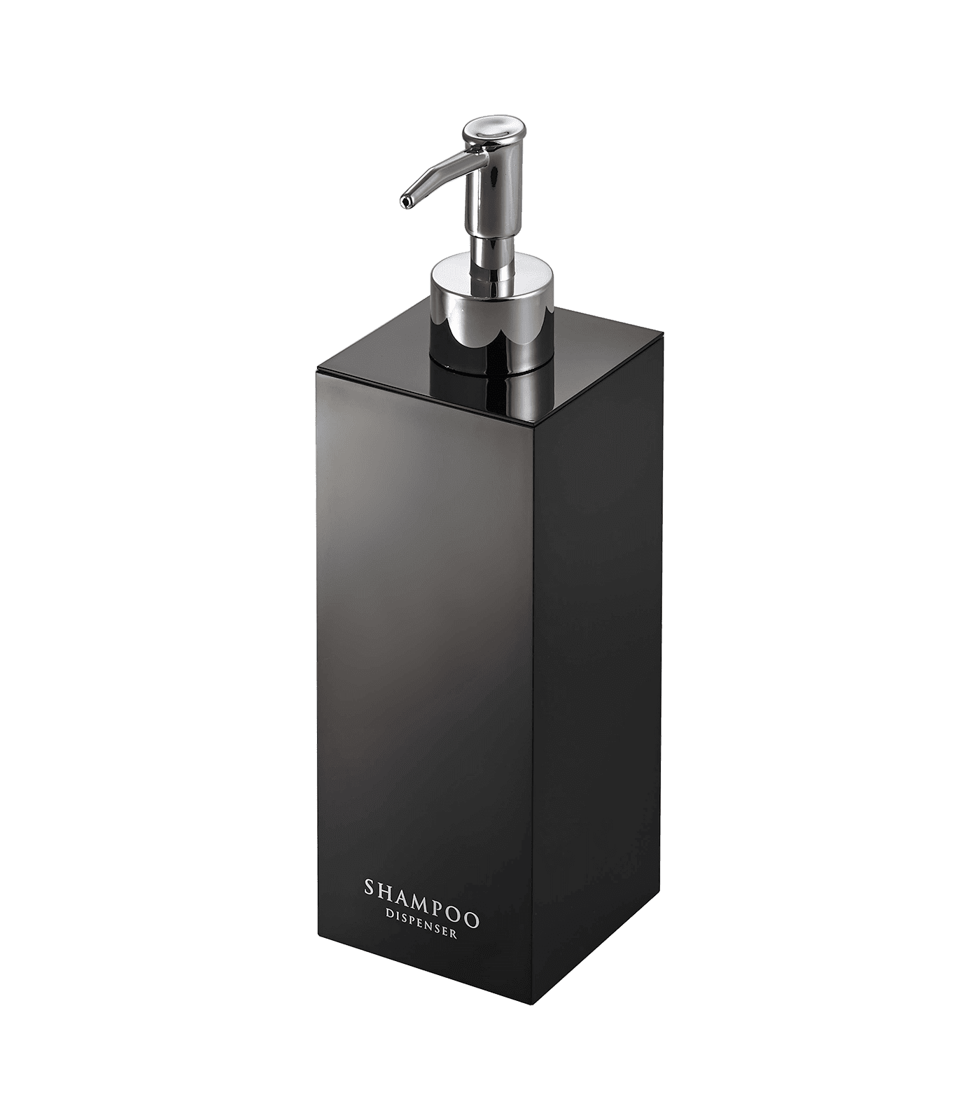 Black ABS Plastic Square Shampoo Dispenser with Steel Pump