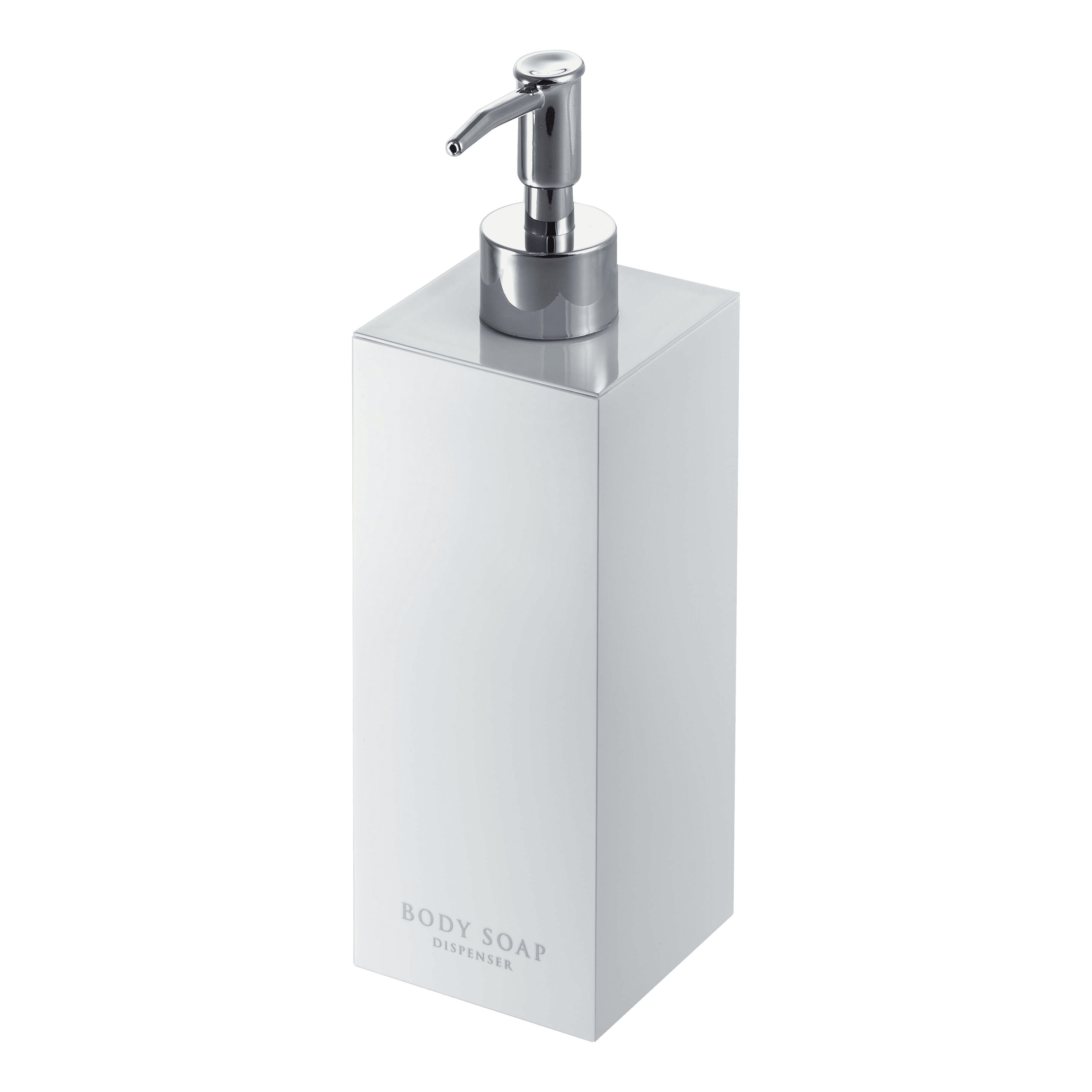 White ABS Plastic Square Body Soap Dispenser with Stainless Steel Pump
