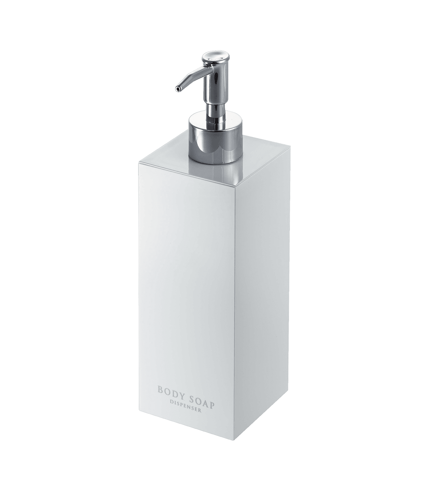 White ABS Plastic Square Body Soap Dispenser with Stainless Steel Pump