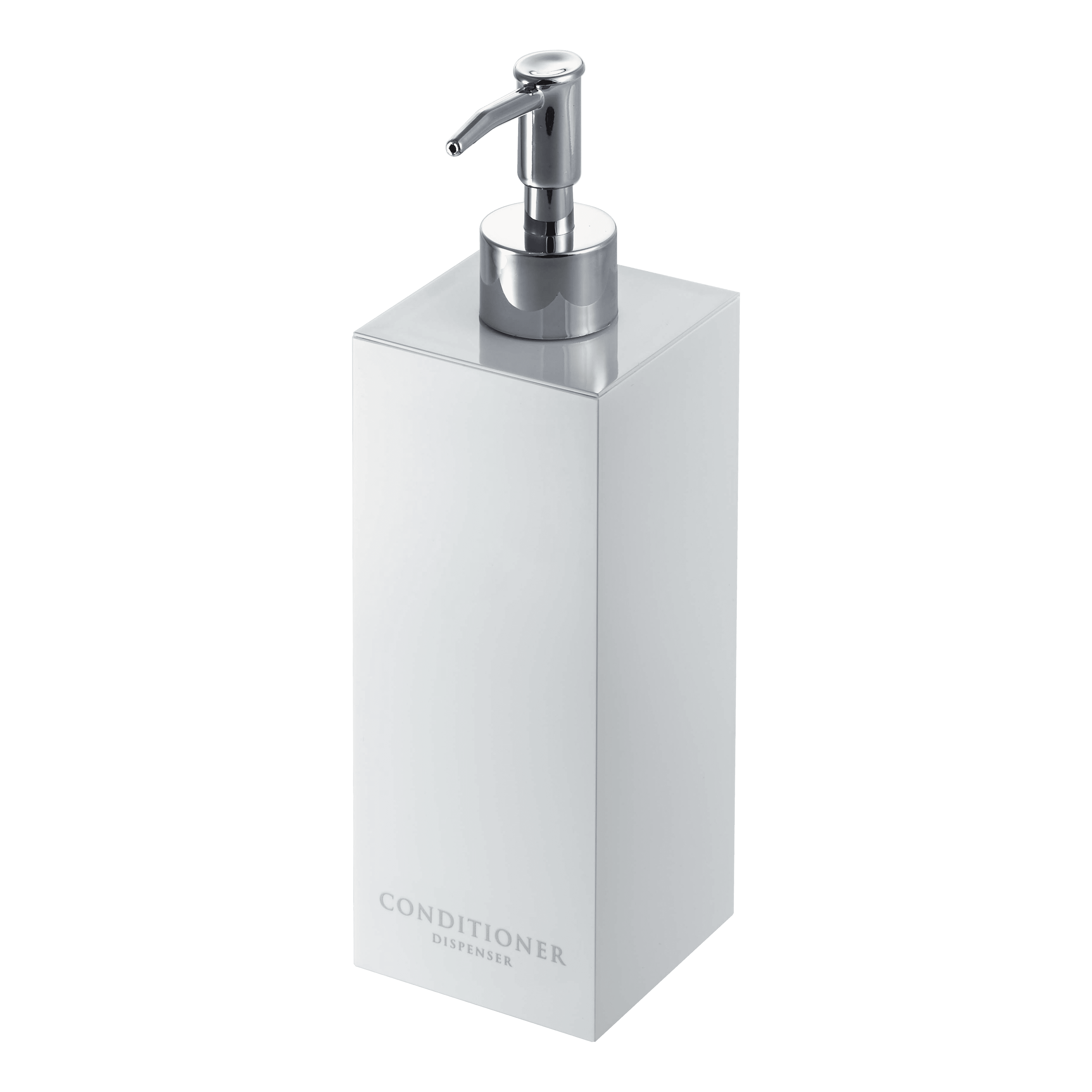 White ABS Plastic Square Conditioner Dispenser with Steel Pump
