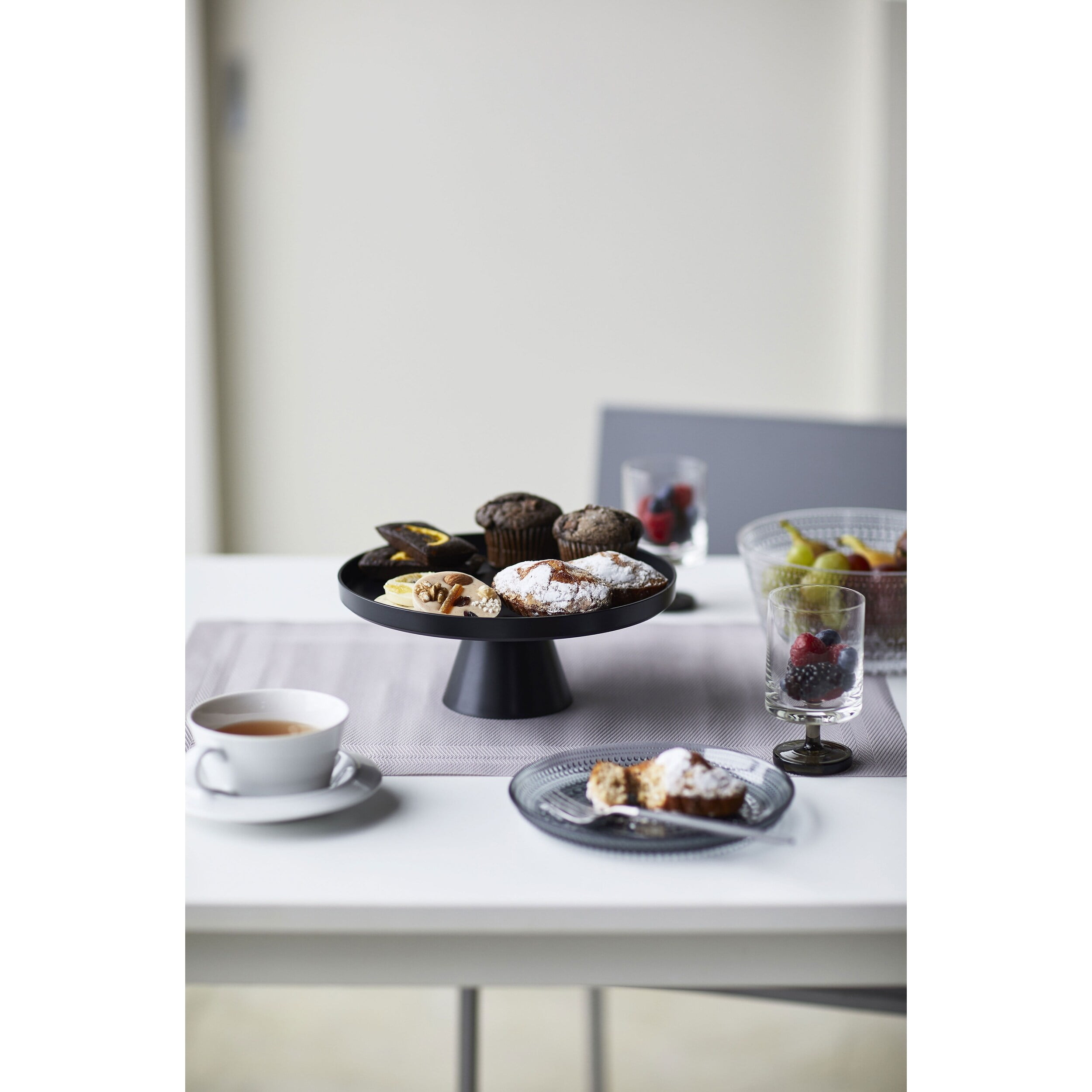 Black Stackable ABS Plastic Cake and Dessert Stand