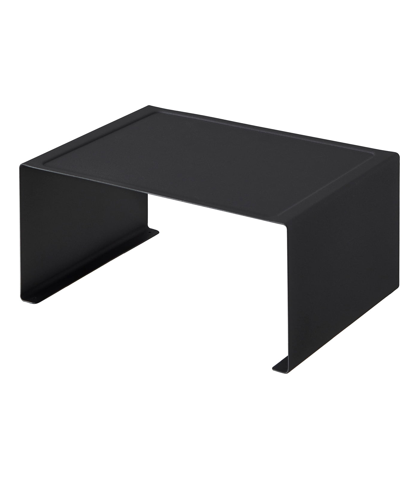 Sleek Black Steel Stackable Kitchen Organizer Shelf, 12" Wide