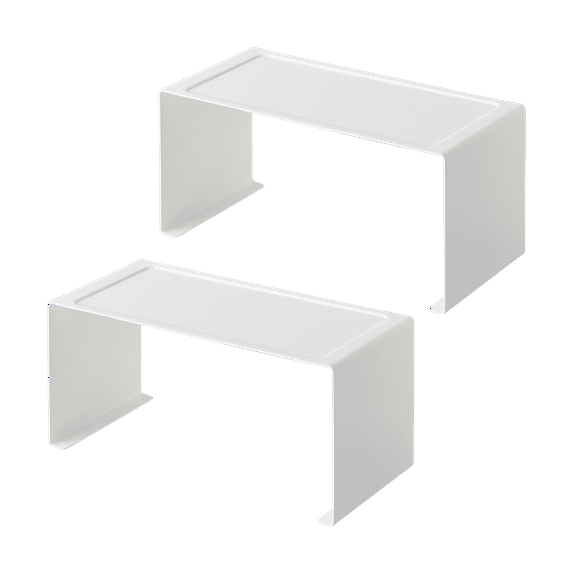 Yamazaki Home Stackable Kitchen Rack - Storage Organizer Counter Shelf, Steel, Small, Stack up to two, Stackable, No Assembly Req. - 2 pack