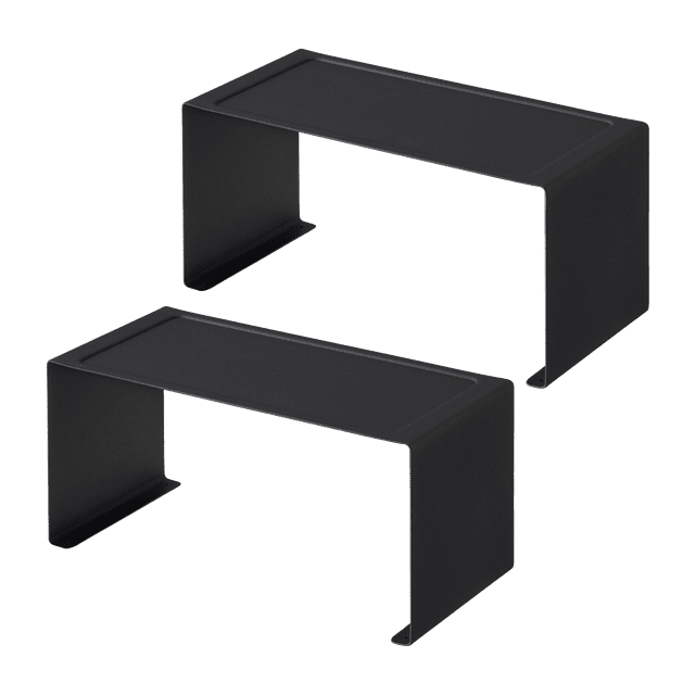 Yamazaki Home Stackable Kitchen Rack - Storage Organizer Counter Shelf, Steel, Small, Stack up to two, Stackable, No Assembly Req. - 2 pack