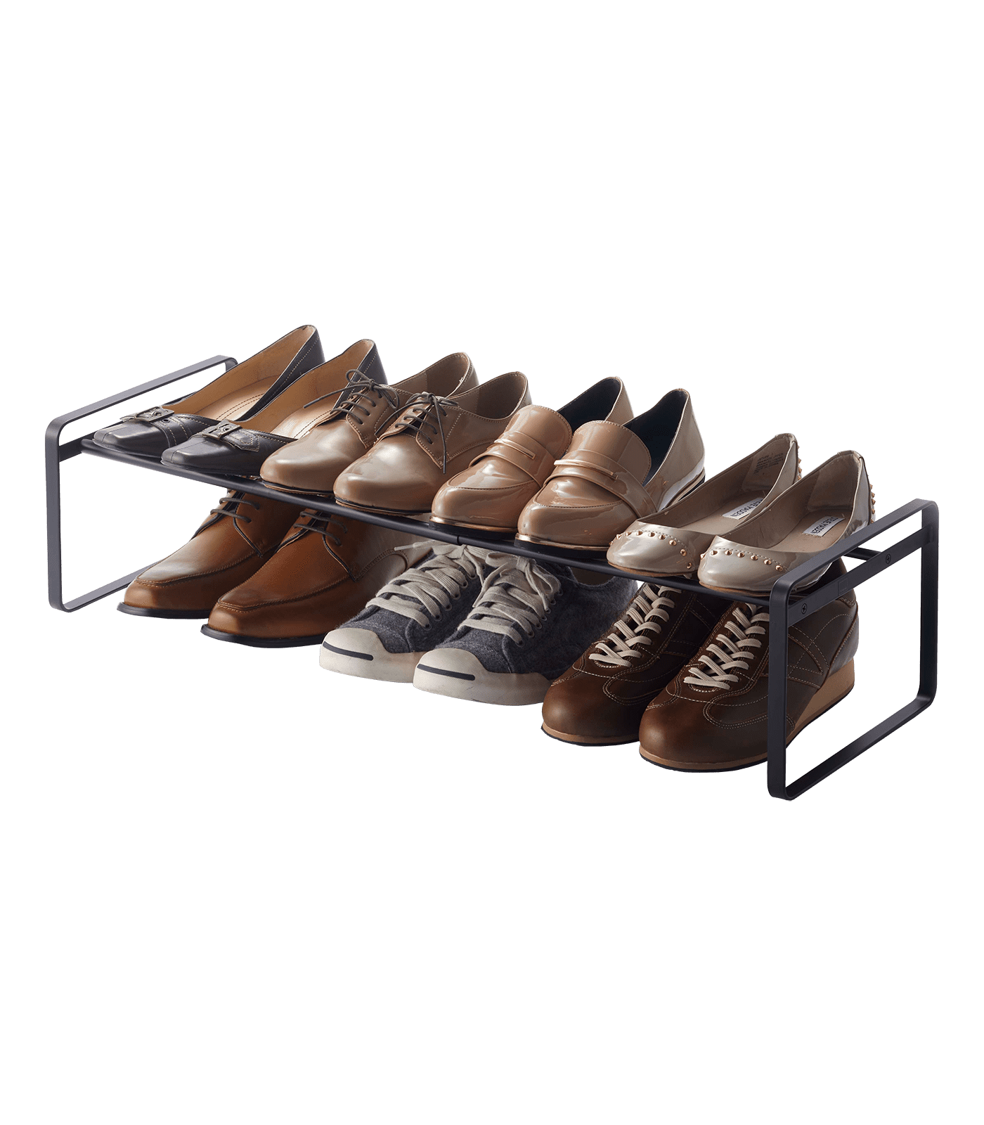 Gray Metal Stackable Shoe Organizer for Entryway
