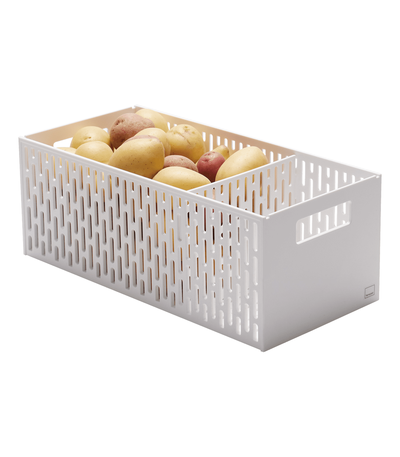White Stackable Plastic Vegetable Storage Basket with Handles