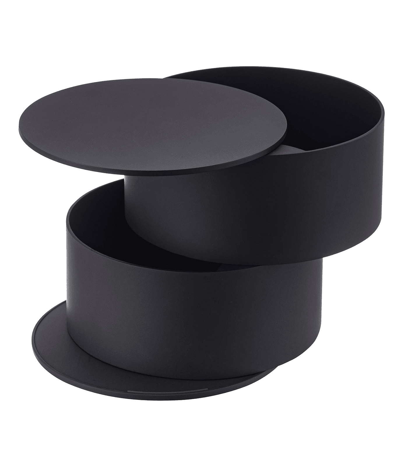 Large Black Two-Tiered Wooden Jewelry Organizer