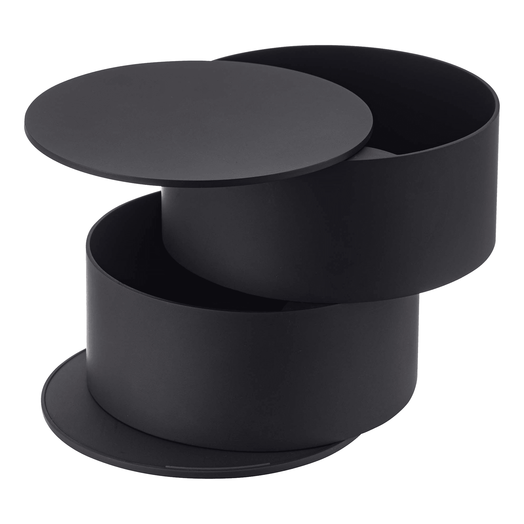Large Black Two-Tiered Wooden Jewelry Organizer