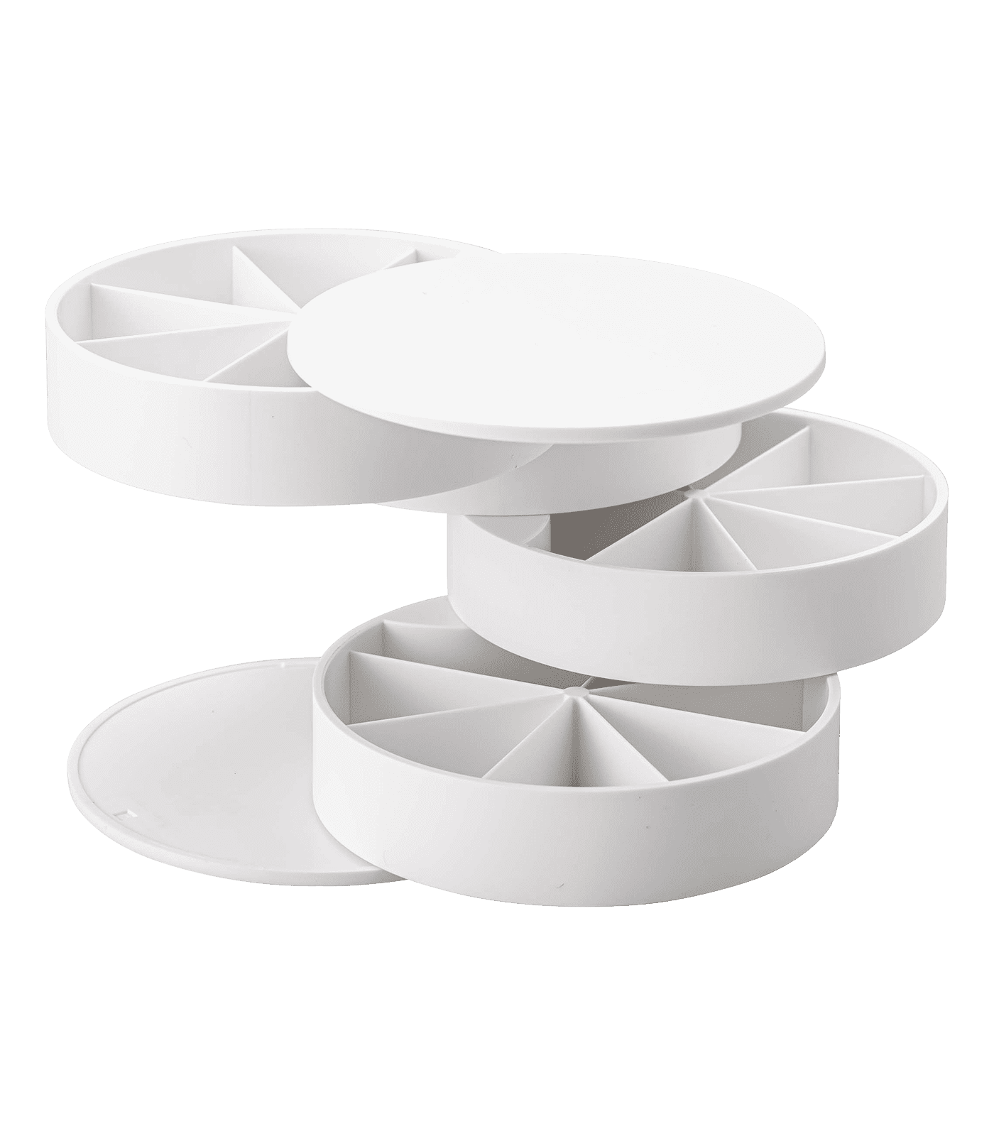 White Multi-Tier Rotating Plastic Jewelry Organizer
