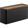 thumbnail image 1 of Yamazaki Home Stacking Accessories or Watches Case - Two Styles, Black, Plastic + Wood, Accessories, Sliding Divider, No Assembly, 1 of 5