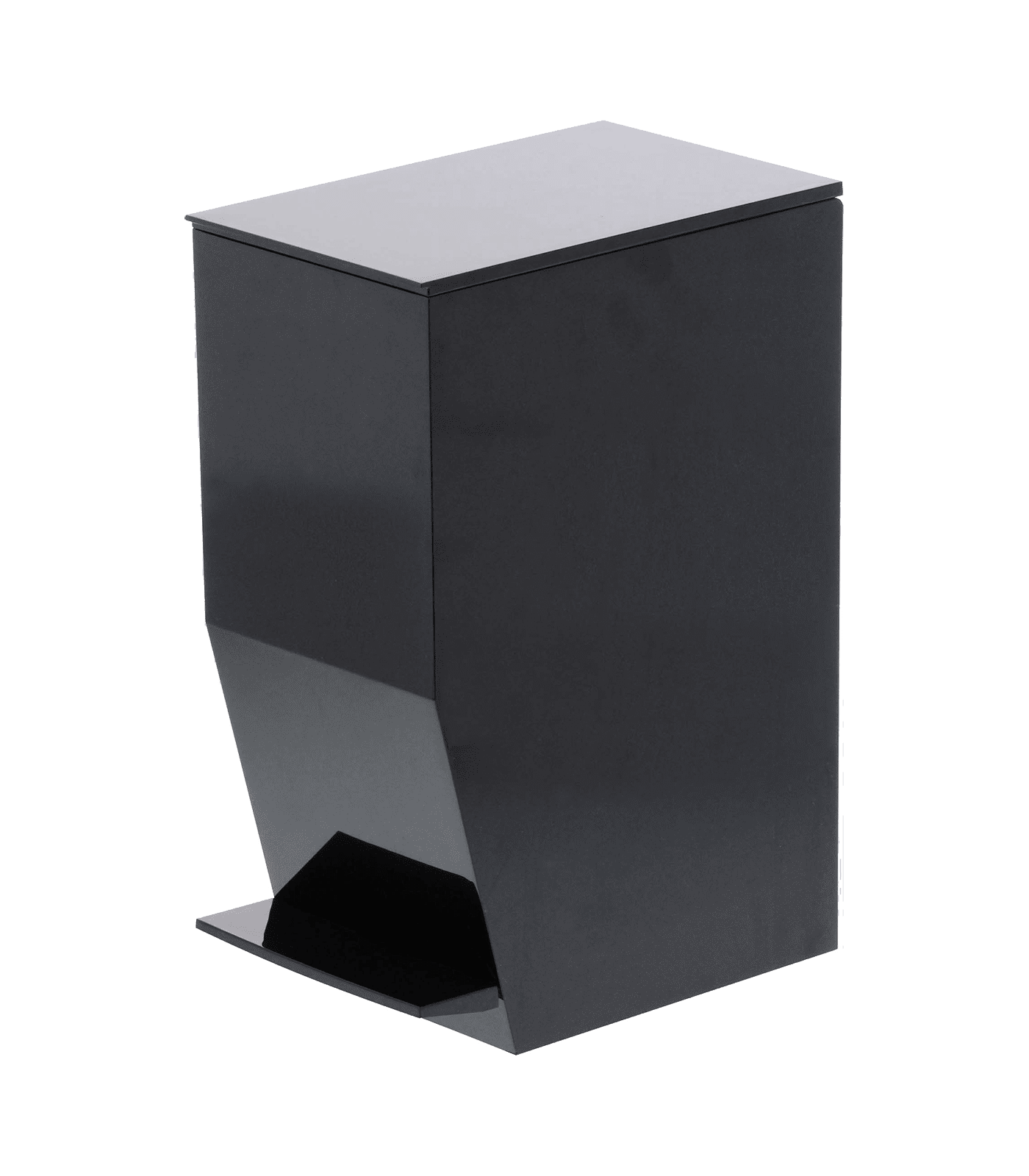 Compact Black Plastic Pedal Trash Can