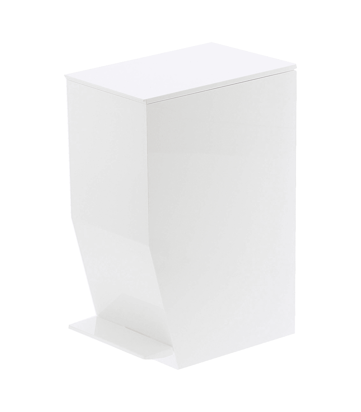 White Plastic Pedal Step Trash Can with Handle