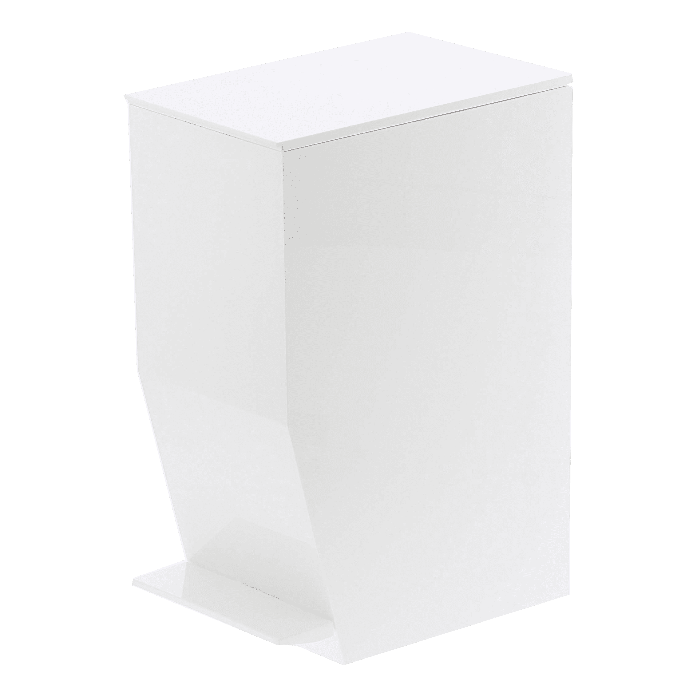 White Plastic Pedal Step Trash Can with Handle