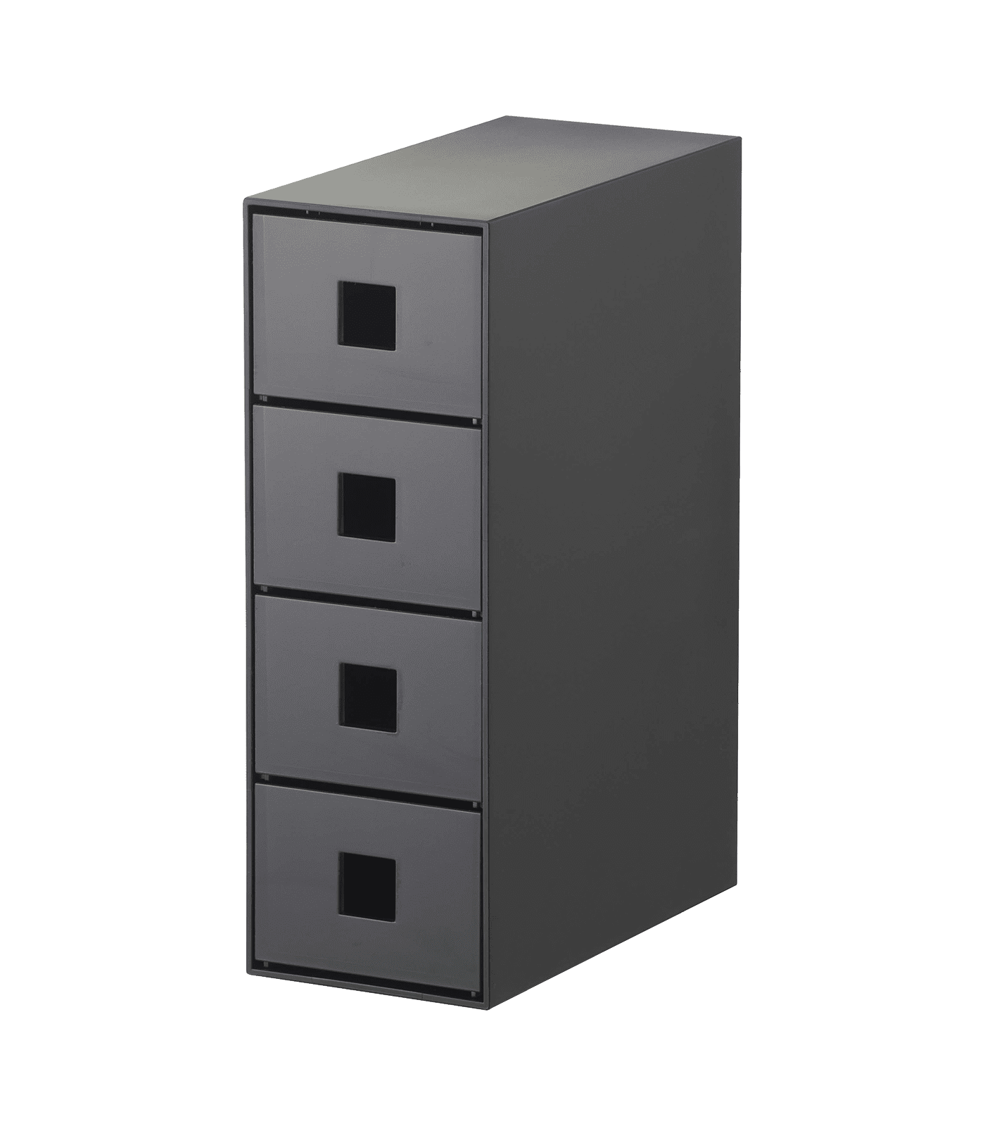 Black 4-Tier Rectangular Plastic Jewelry Storage Tower