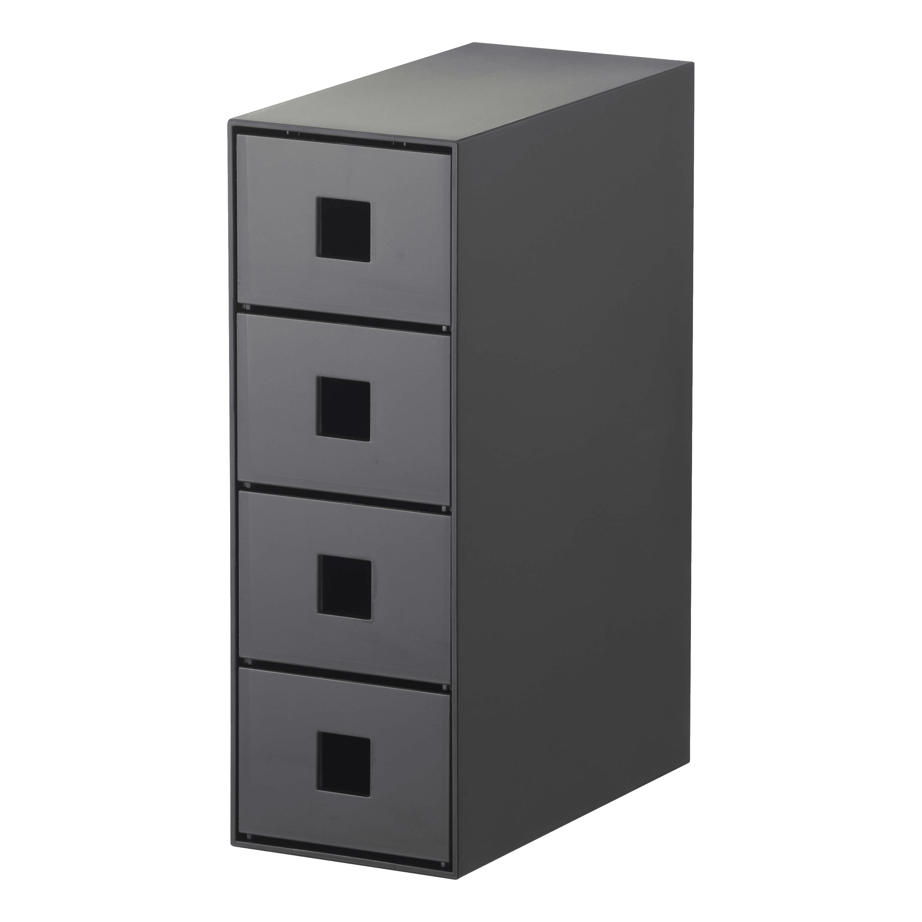 Black 4-Tier Rectangular Plastic Jewelry Storage Tower