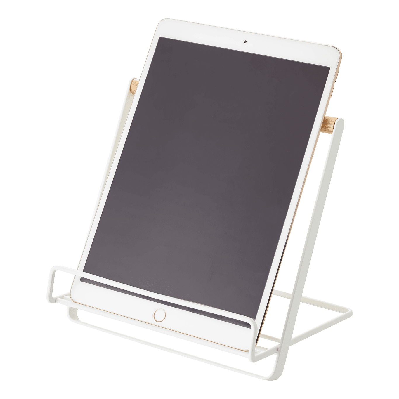 White Steel and Wood Cookbook and Tablet Stand