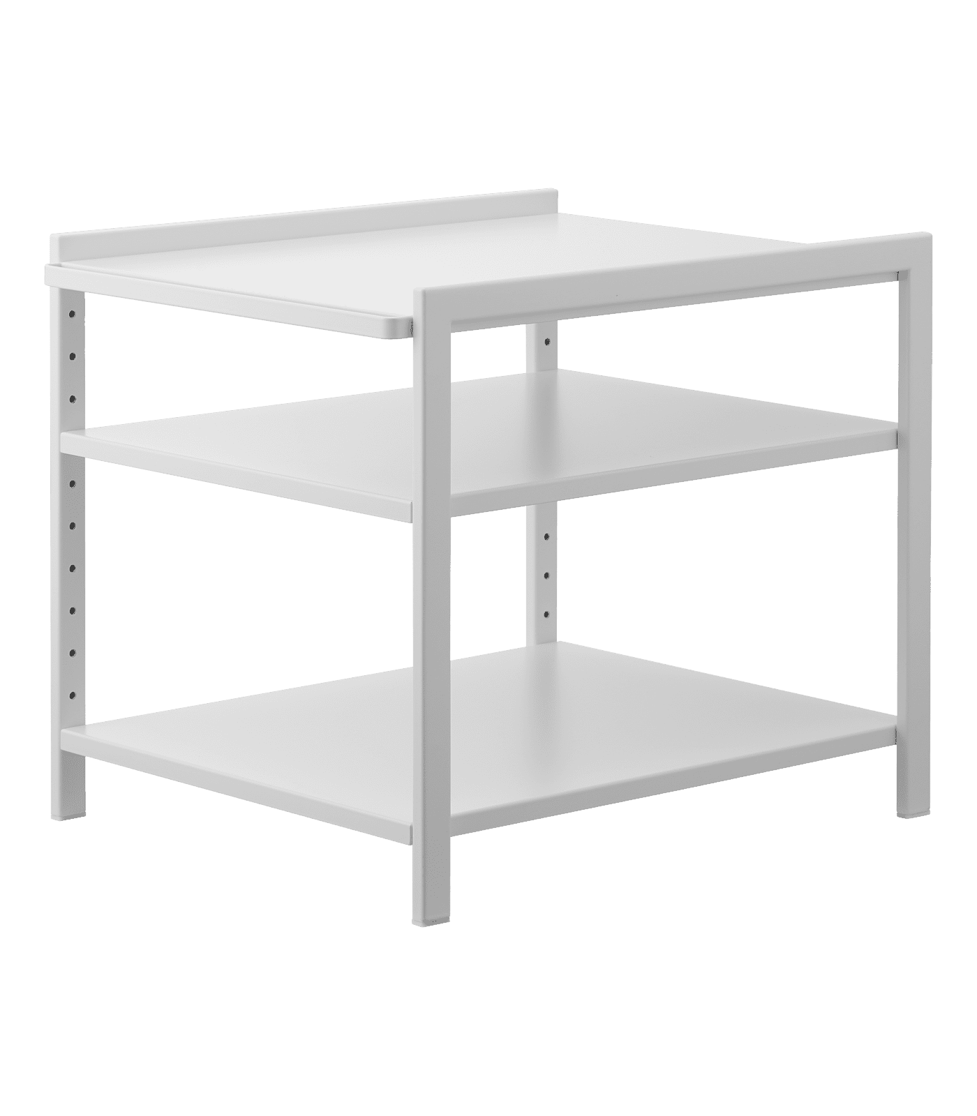 White Adjustable Three-Tier Steel Cabinet Storage Rack