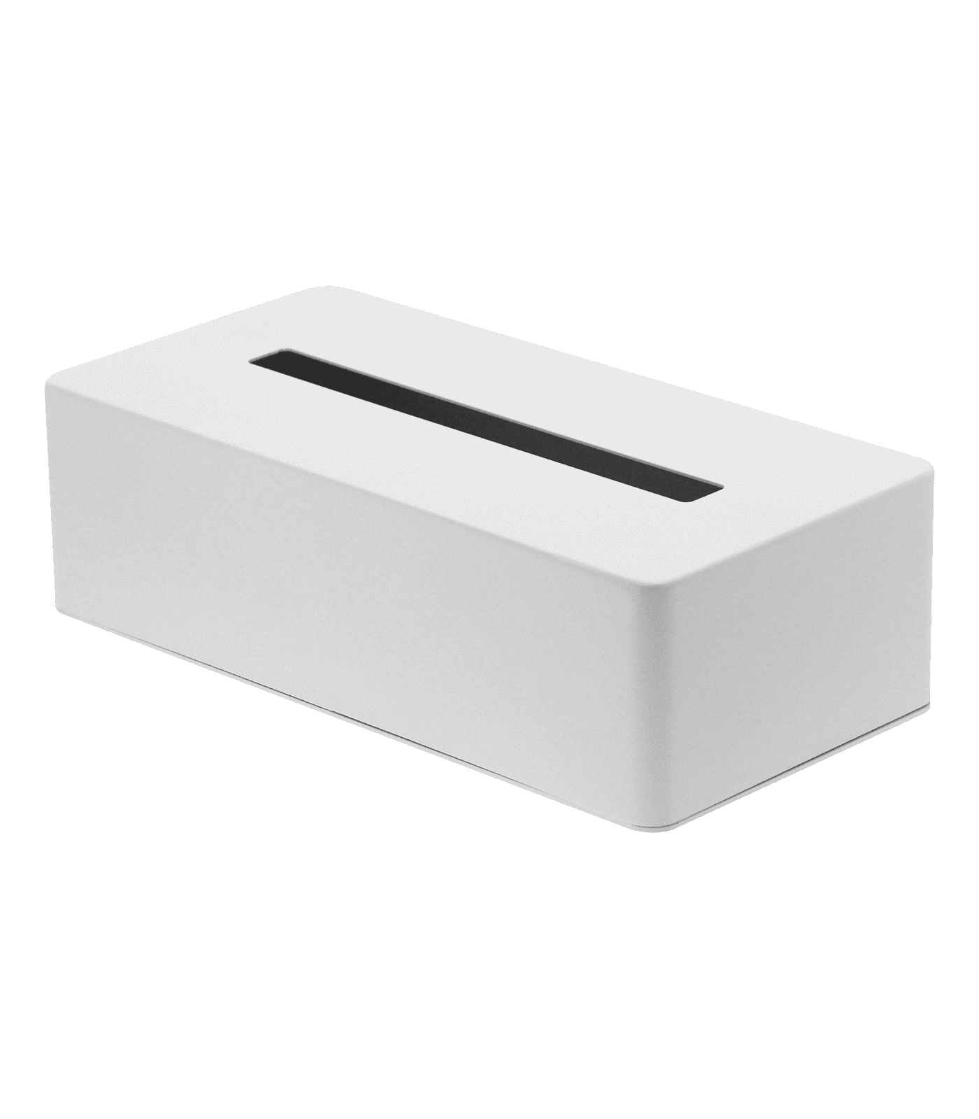 White Steel Minimalist Rectangular Tissue Box Cover