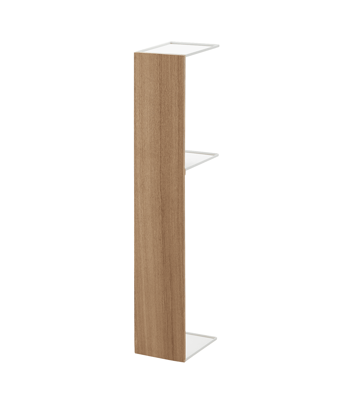 Natural Brown Wooden Toilet Paper Holder with Shelf