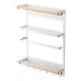 thumbnail image 1 of Yamazaki Home Magnetic Kitchen Organizer, White, Steel + Wood, Supports 8 pounds, Magnetic, No Assembly, 1 of 6