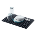 thumbnail image 1 of Yamazaki Home Folding Dish Drainer Mat and Trivet, Black, Silicone, Collapsible, No Assembly, 1 of 7