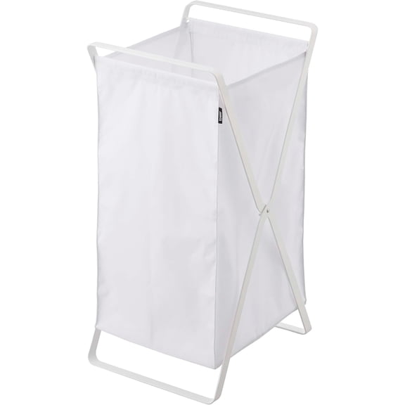 Yamazaki Home Tower Laundry Basket - Foldable Storage Hamper Organizer, 25" - Steel - 10.9 Gallons, 45 Liters