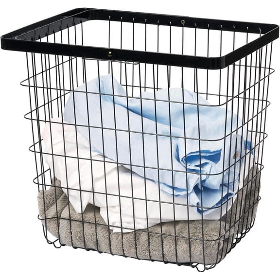 Yamazaki Home Tower Laundry Basket - Storage Hamper, 15" - Steel - 8.75 Gallons, 33 Liters